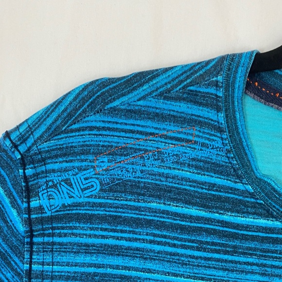 Point Zero Teal Striped Tee Men’s Medium - Picture 4 of 10